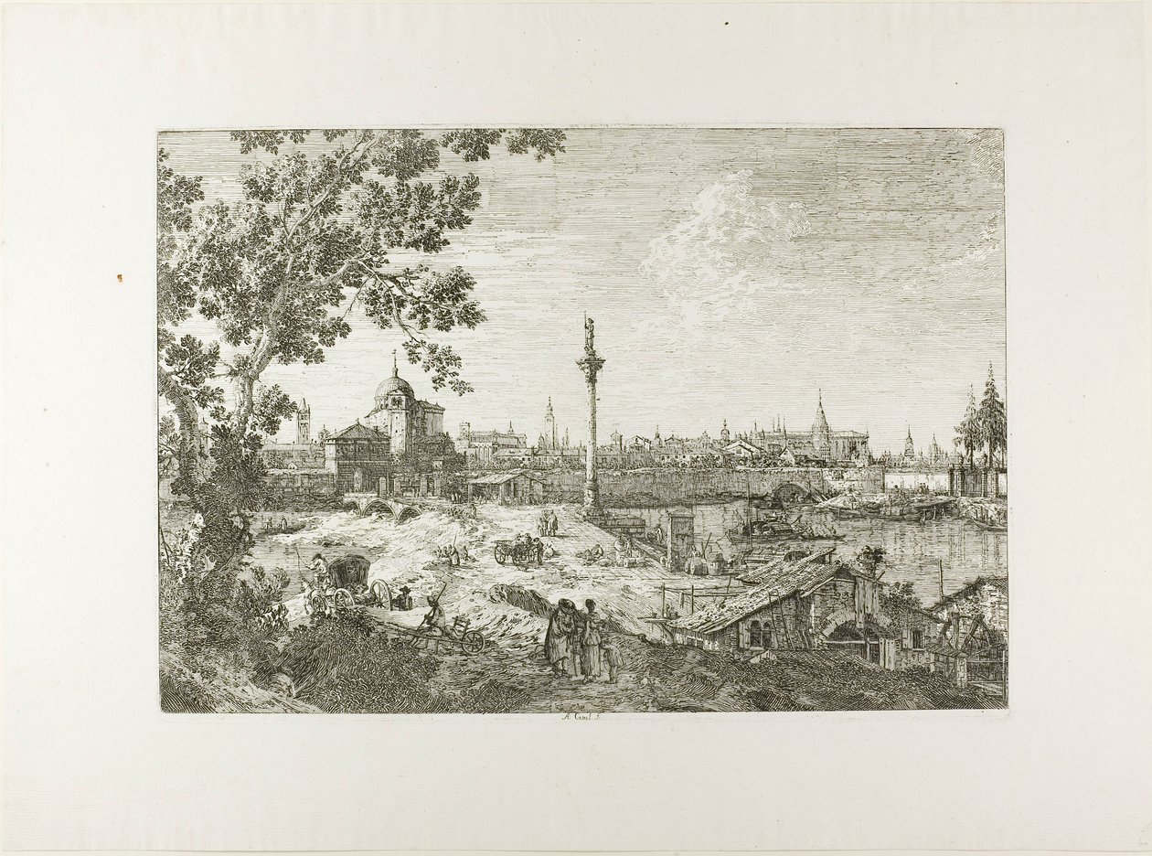 Wyimaginowany widok na Padwę, z Vedute autorstwa Canaletto