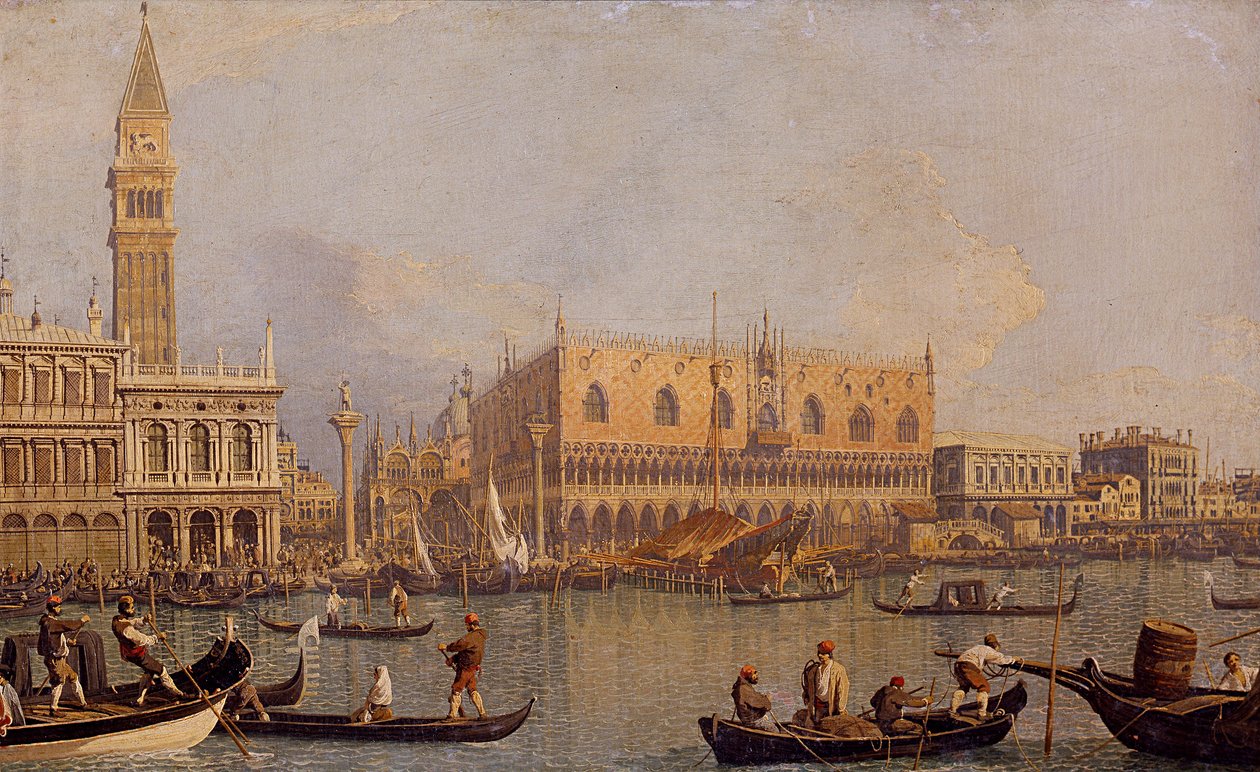 Włoski: Veduta del Palazzo Ducale di Venezia Widok na Pałac Książęcy w Wenecji autorstwa Canaletto