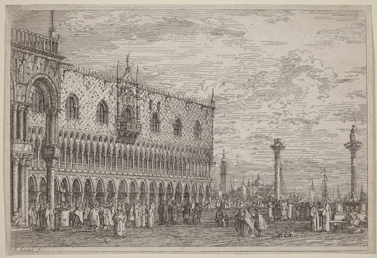 La Piera del Bando. Tablica V. autorstwa Canaletto