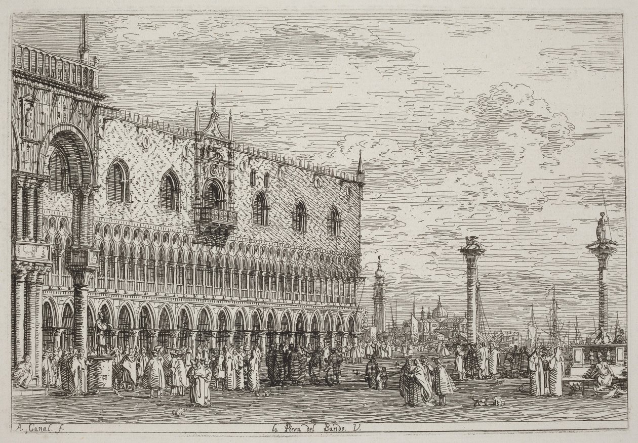 La Piera del Bando. V. autorstwa Canaletto