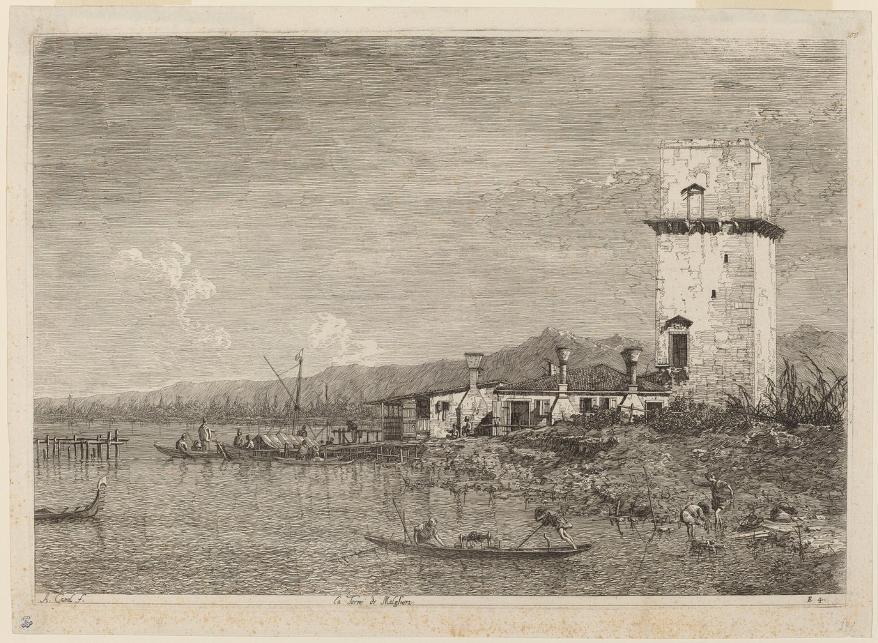 Wieża Malghera autorstwa Canaletto