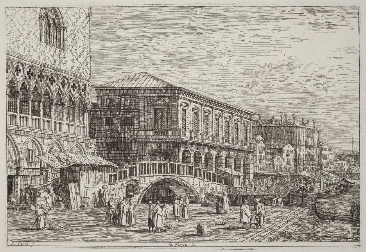 Więzienie. V. [w lewym dolnym rogu] autorstwa Canaletto
