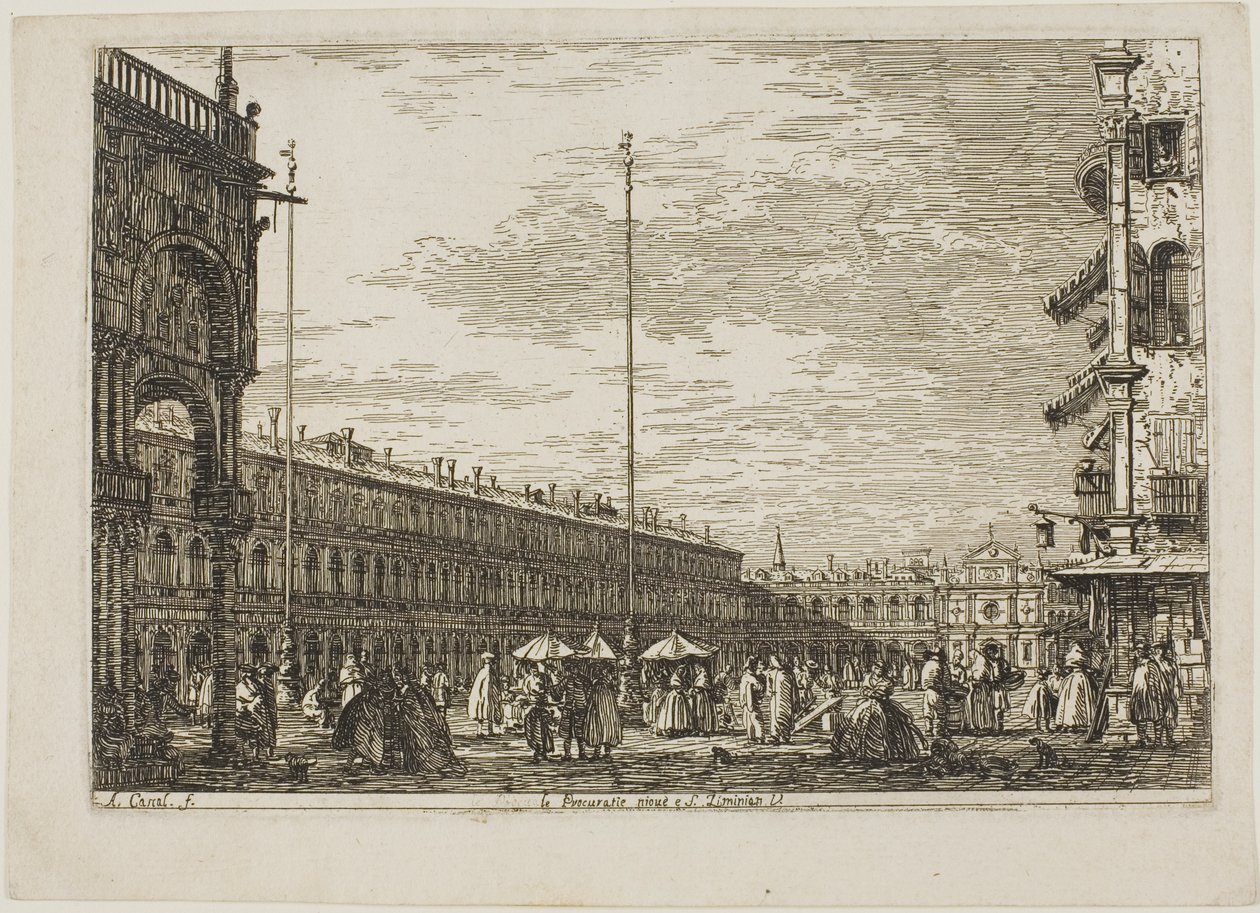 le Procuratie niove e S. Ziminian V., z Vedute autorstwa Canaletto