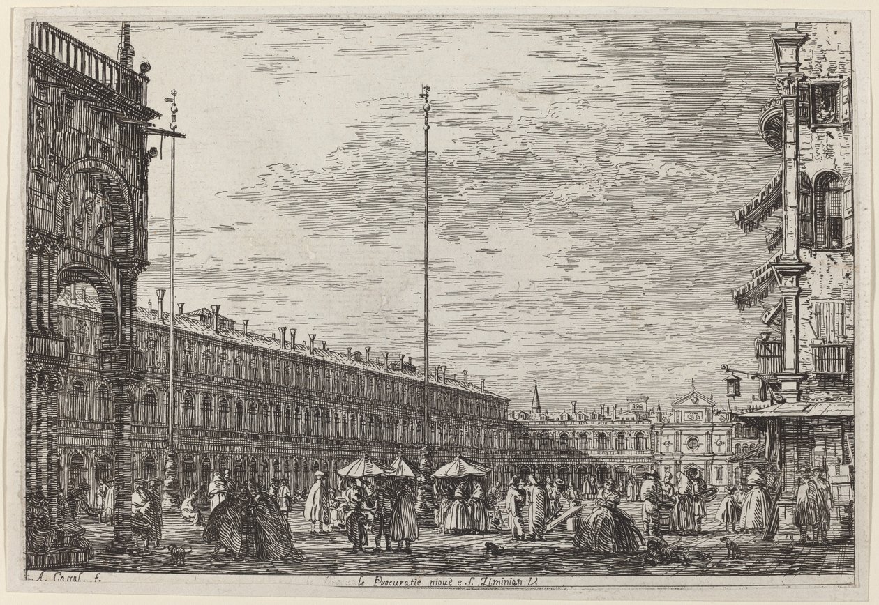 Le Procuratie niove e S. Ziminian V., c. 17351746. autorstwa Canaletto