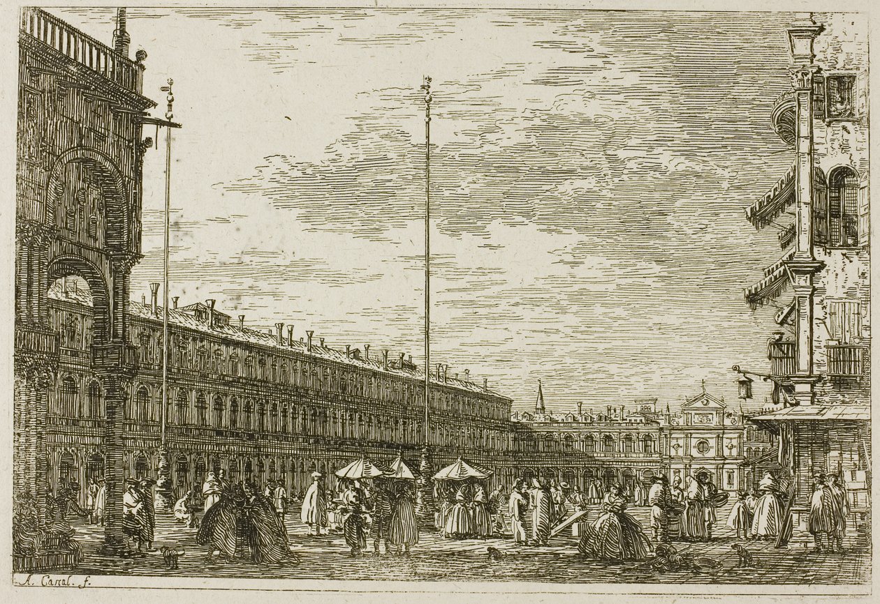 Le Procuratie niove e S. Ziminian V, z Vedute autorstwa Canaletto