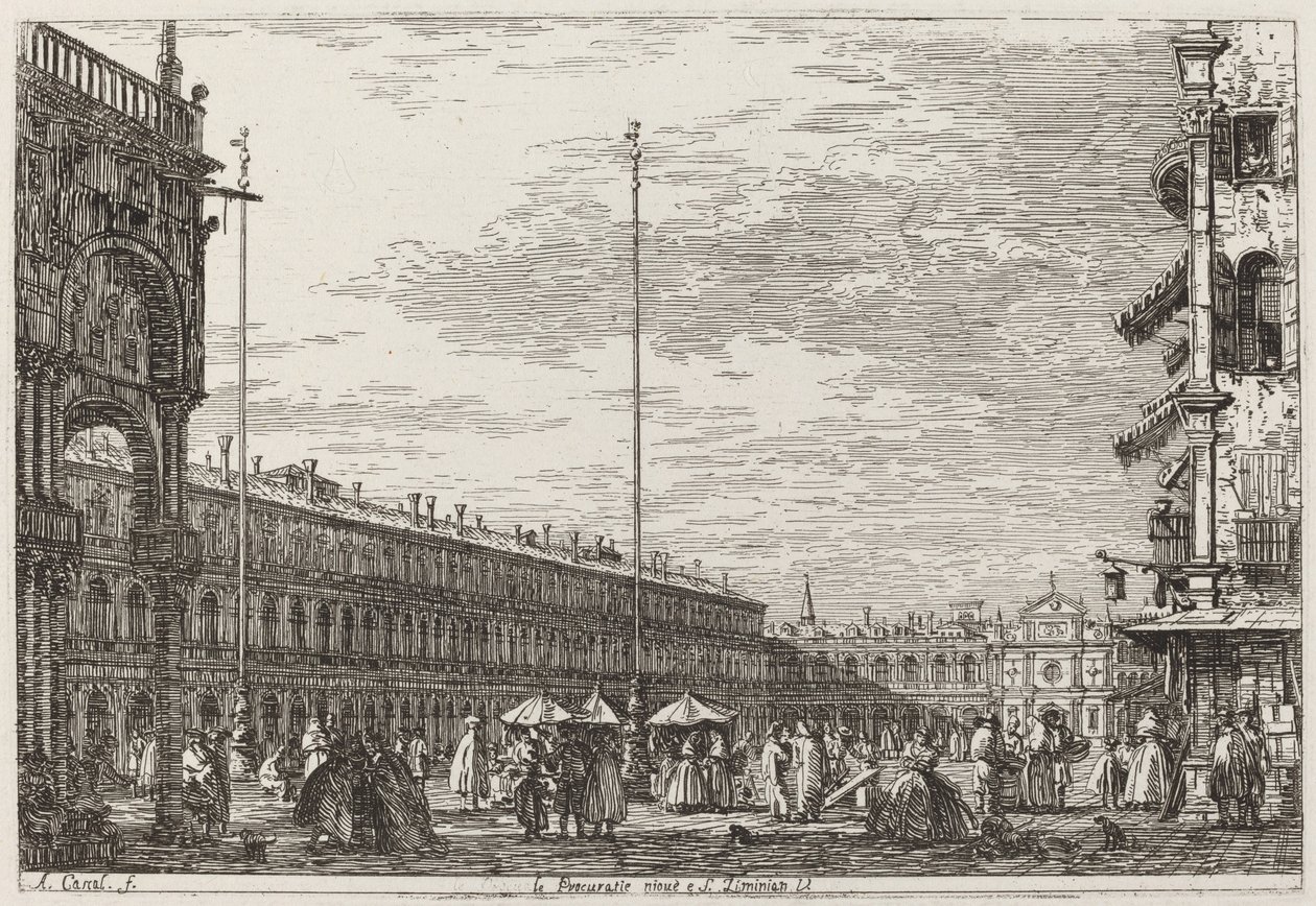 Le Procuratie niove e S. Ziminian V. [u góry po prawej], c. 17351746. autorstwa Canaletto