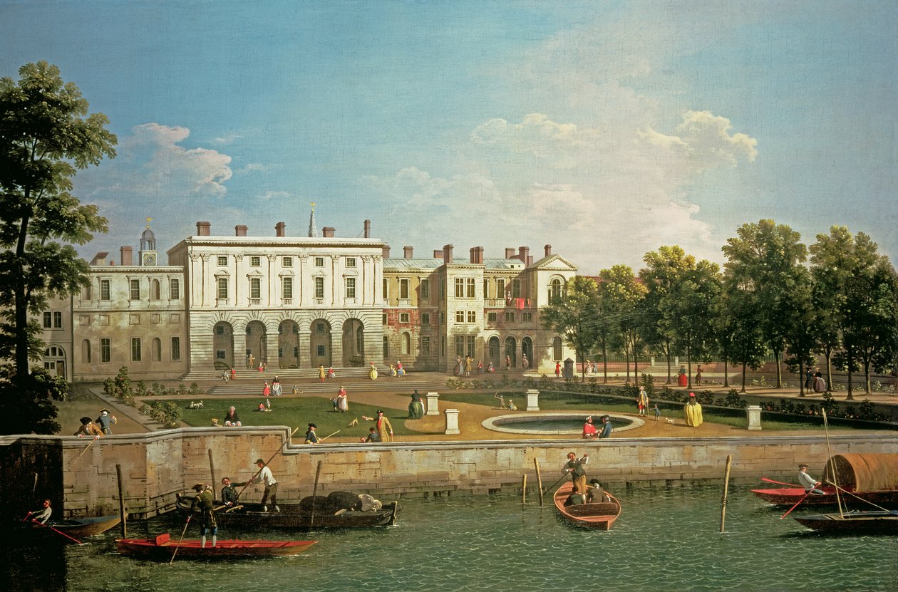 Stary dom w Somerset z Tamizy, ok.1746-50 autorstwa Giovanni Antonio Canal