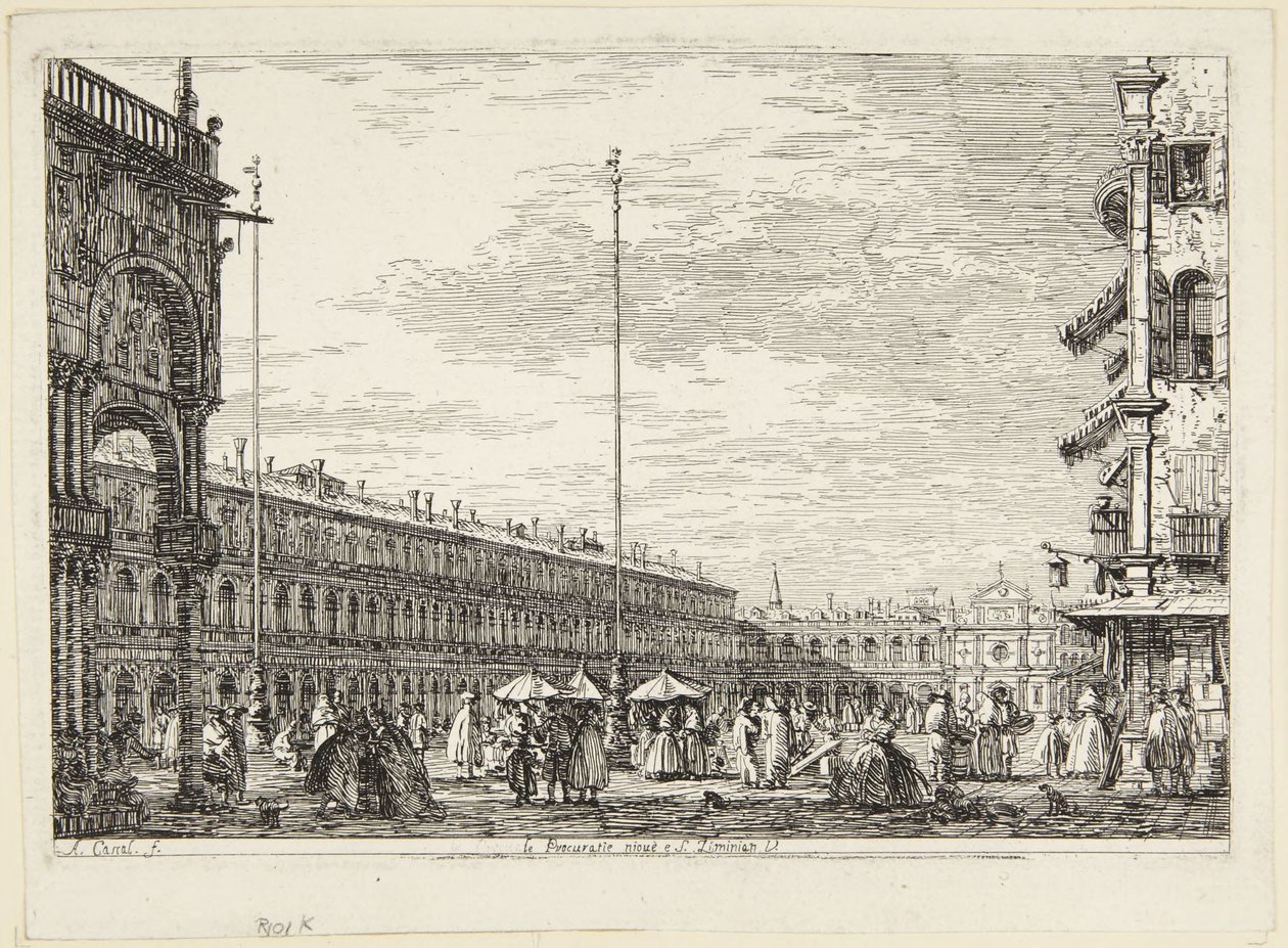 Plac św. Marka z Procuratie Nuove i kościołem św. Geminiana autorstwa Canaletto