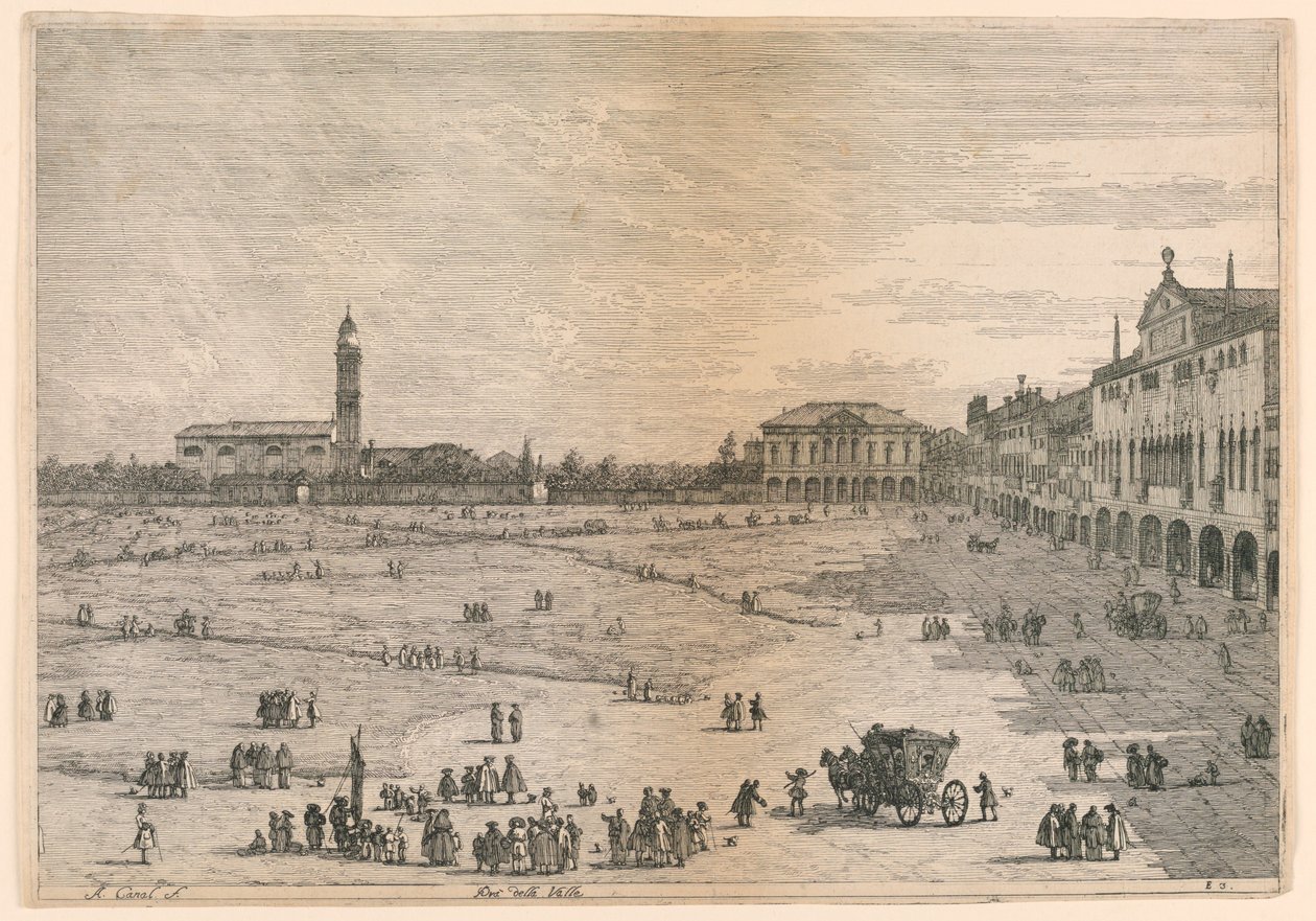 Prà della Valle (Prato della Valle, Padwa), z innych widoków zaczerpniętych z innych miejsc autorstwa Canaletto