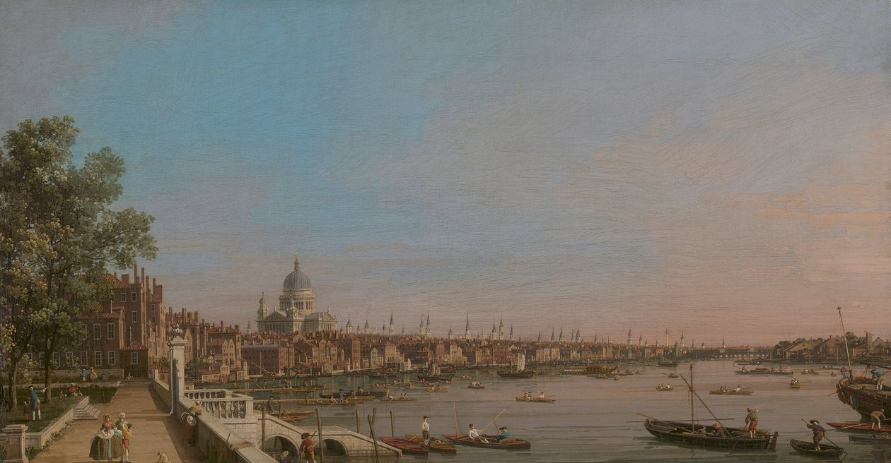 Miasto z okolic tarasu Somerset House autorstwa Canaletto