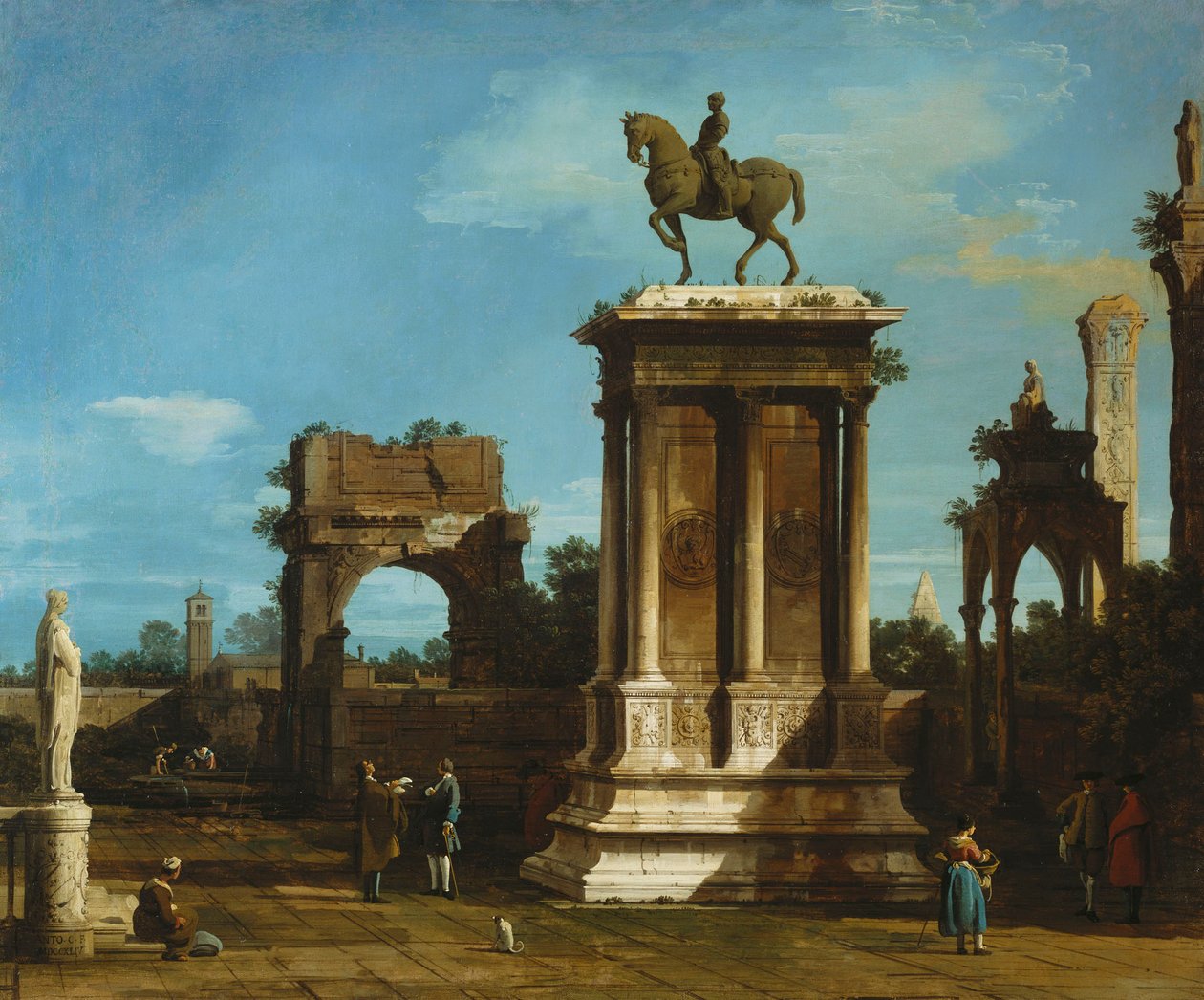 Pomnik Colleoniego w kapryśnej scenerii autorstwa Canaletto