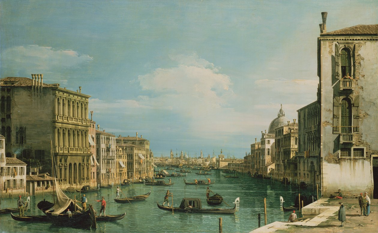 Canal Grande Wenecja patrząc na wschód od Campo di San Vio autorstwa Giovanni Antonio Canal
