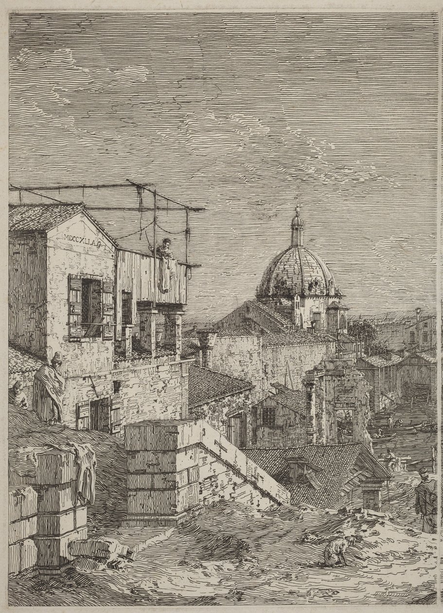 Dom z napisem [po lewej] autorstwa Canaletto