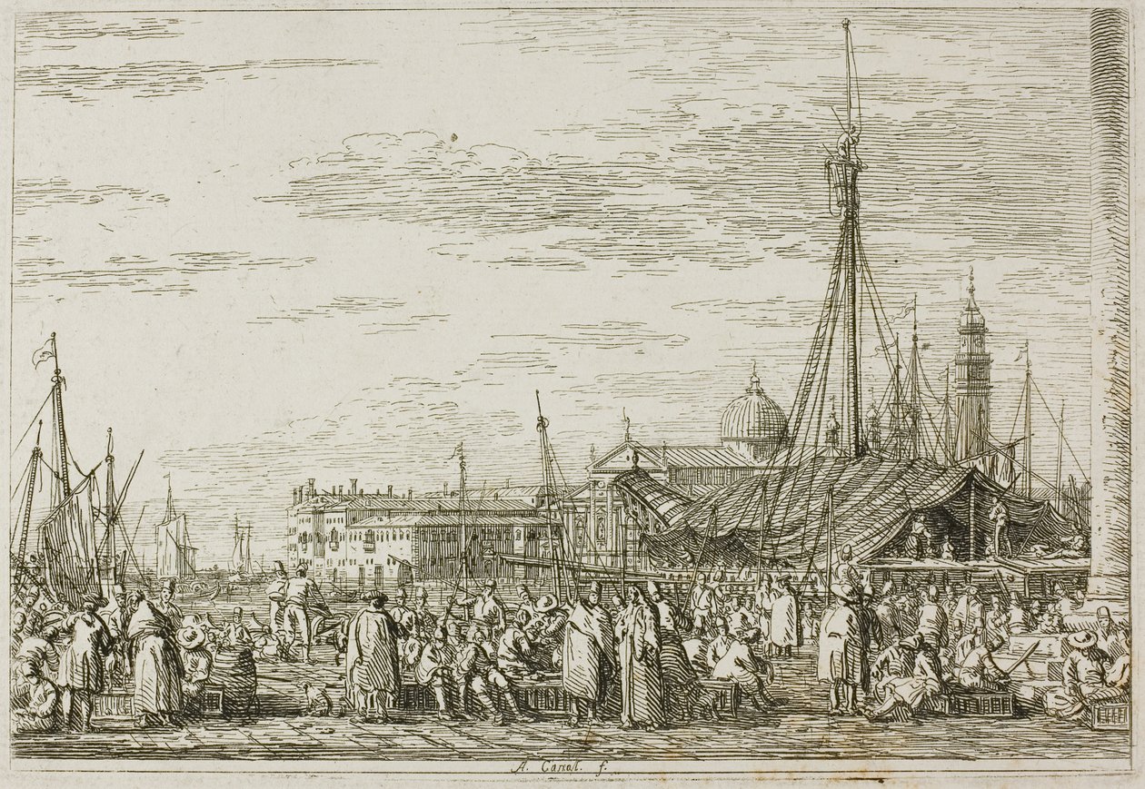 Targ na Molo, z Vedute autorstwa Canaletto