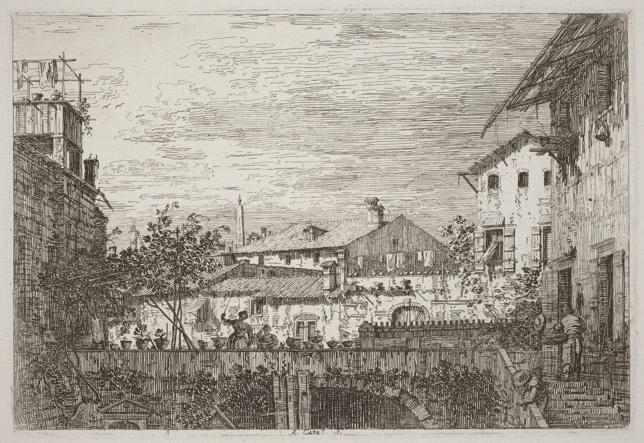 Taras [w prawym dolnym rogu] autorstwa Canaletto