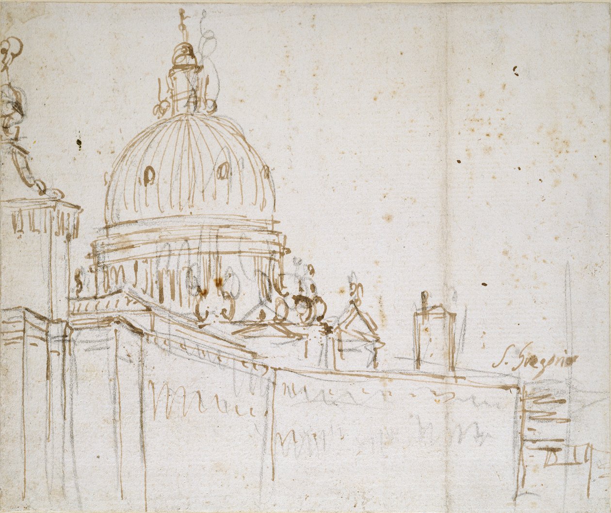Wenecja: Dogana di Mare i S. Maria della Salute, połowa XVIII wieku autorstwa Canaletto