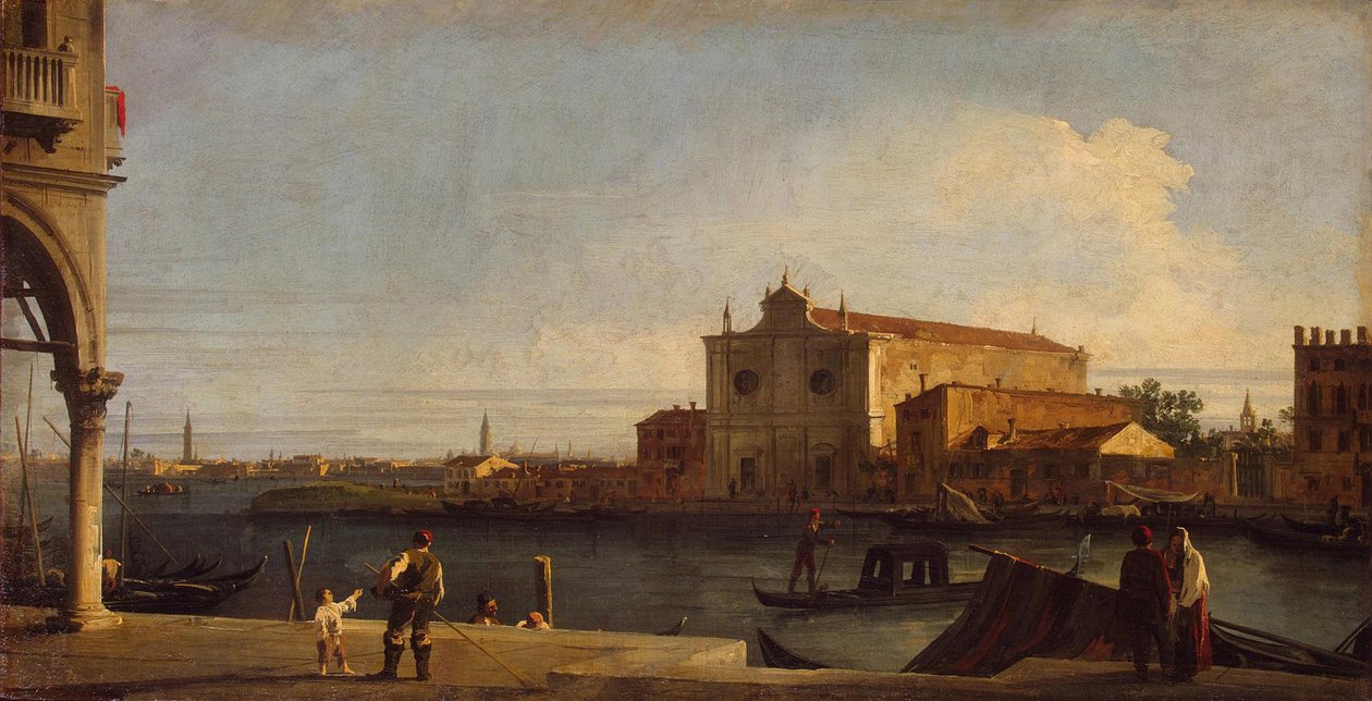 Widok kościoła San Giovanni dei Battuti na wyspie Murano, w latach 1725-1728. autorstwa Giovanni Antonio Canal
