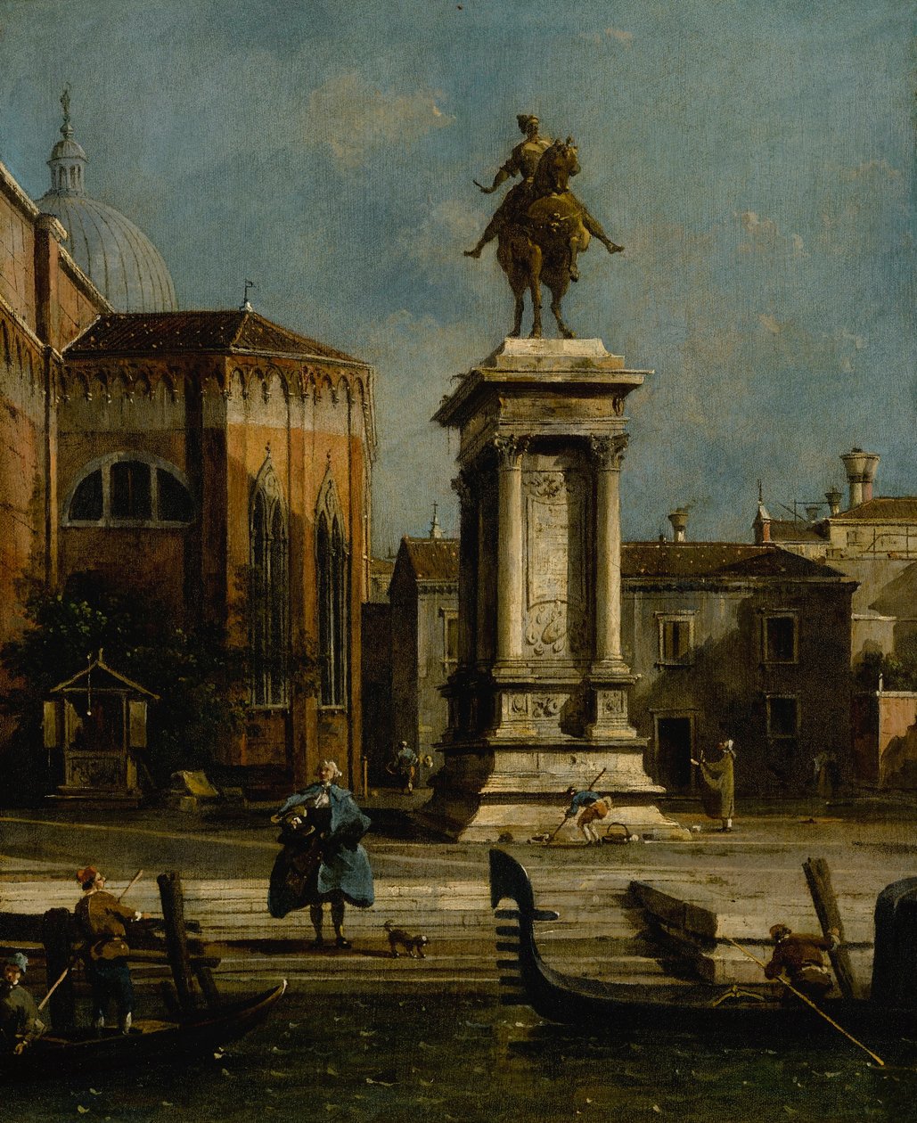 Widok na konny posąg Bartolomeo Colleoniego autorstwa Canaletto