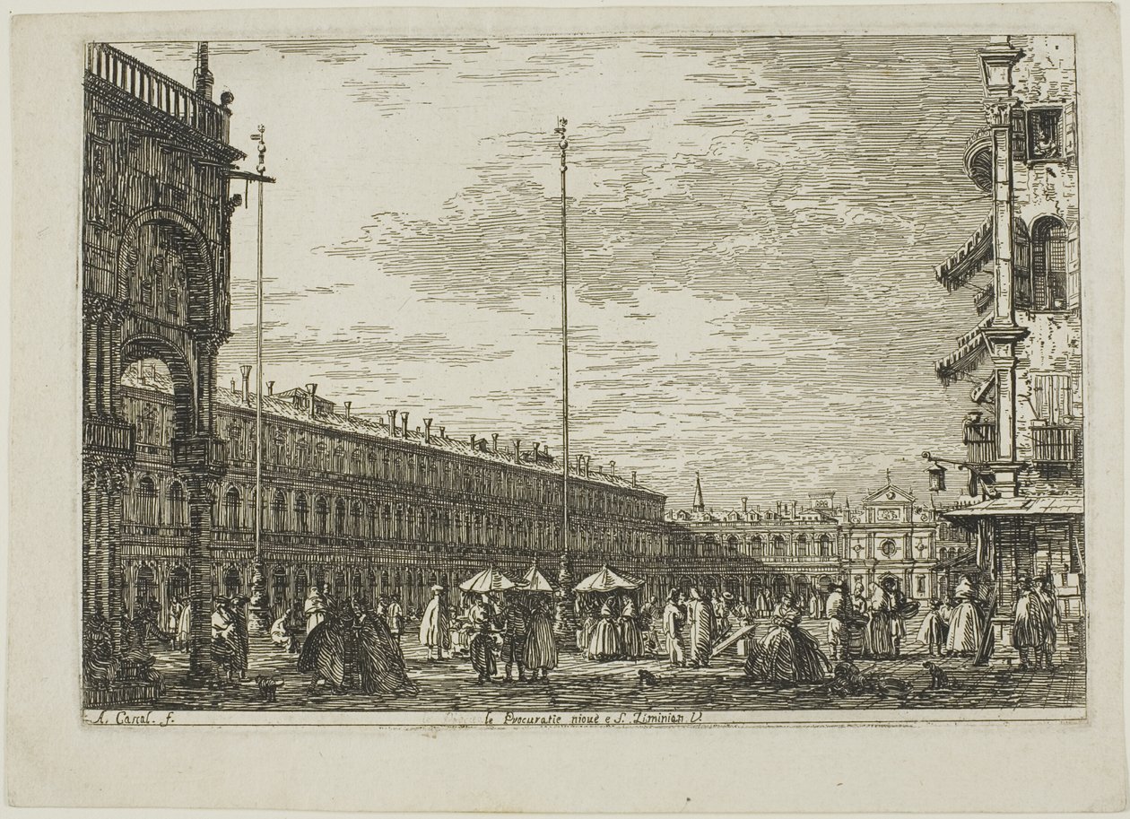 le Procuratie niove e S. Ziminian V., z Vedute autorstwa Canaletto