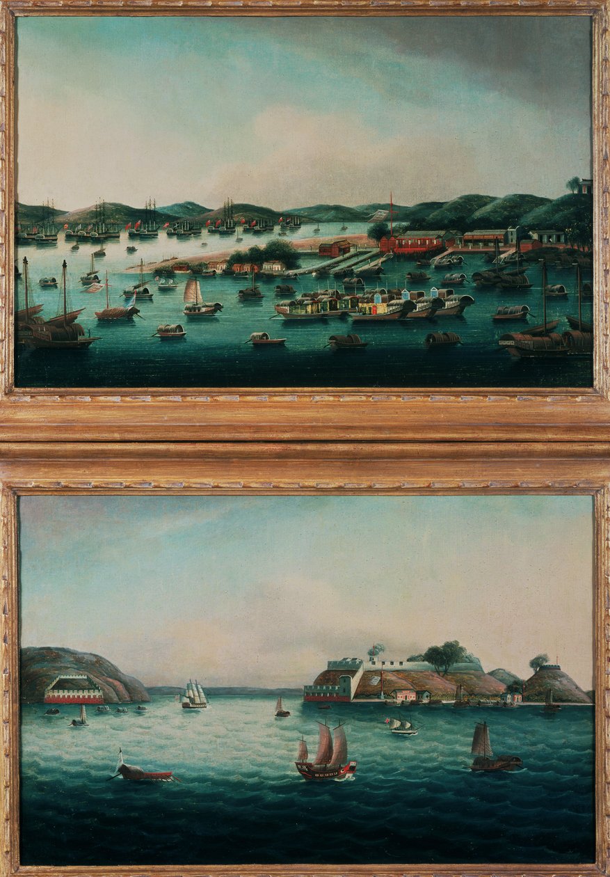 Port w Hongkongu i Pysk Tygrysa autorstwa Cantonese School