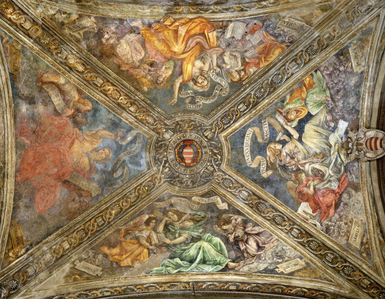Sybille z Tiburu, Delfy, Kume i Hellespont, kaplica Carafa, Santa Maria sopra Minerva, Rzym autorstwa Capponi