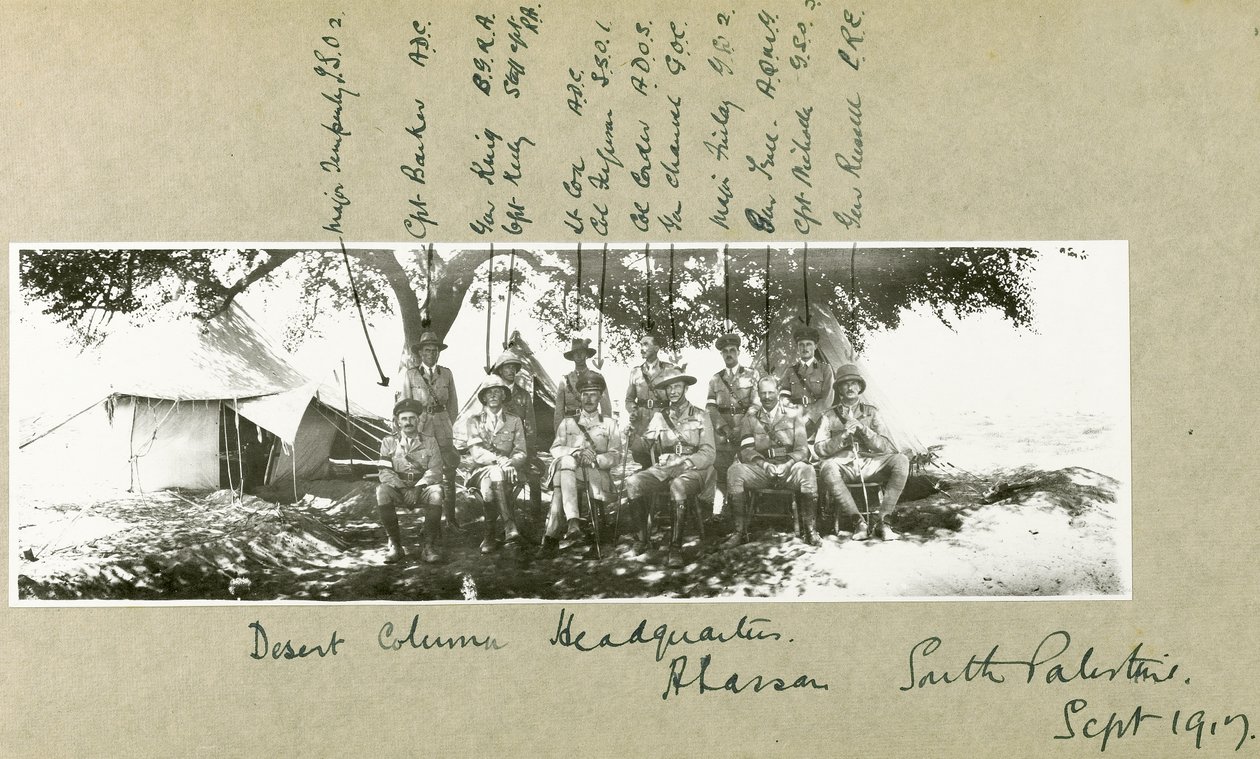 Kwatera główna kolumny pustynnej w Abassan, Południowa Palestyna, wrzesień 1917 r. autorstwa Capt. Arthur Rhodes