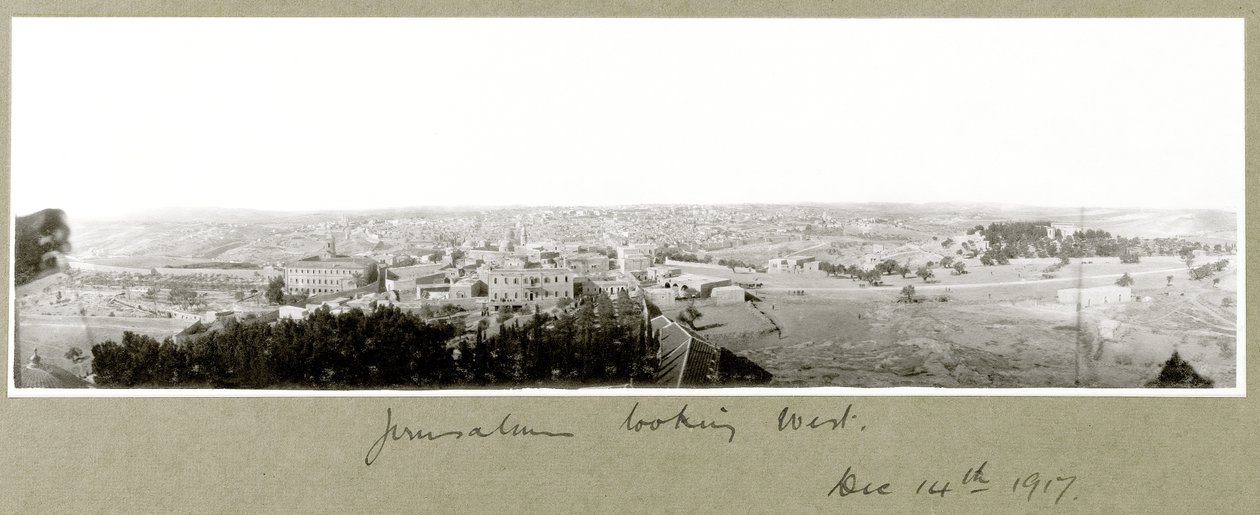 Jerozolima patrząca na zachód, 14 grudnia 1917 r. autorstwa Capt. Arthur Rhodes