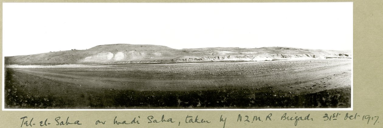 Tel-el-Saha, na Wadi Saha, zrobione przez N.Z.M.R. Brygada, 31 października 1917 autorstwa Capt. Arthur Rhodes