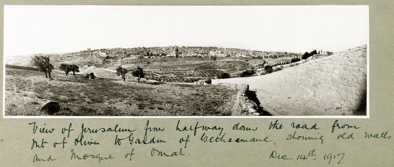 Widok Jerozolimy, 14 grudnia 1917 autorstwa Capt. Arthur Rhodes