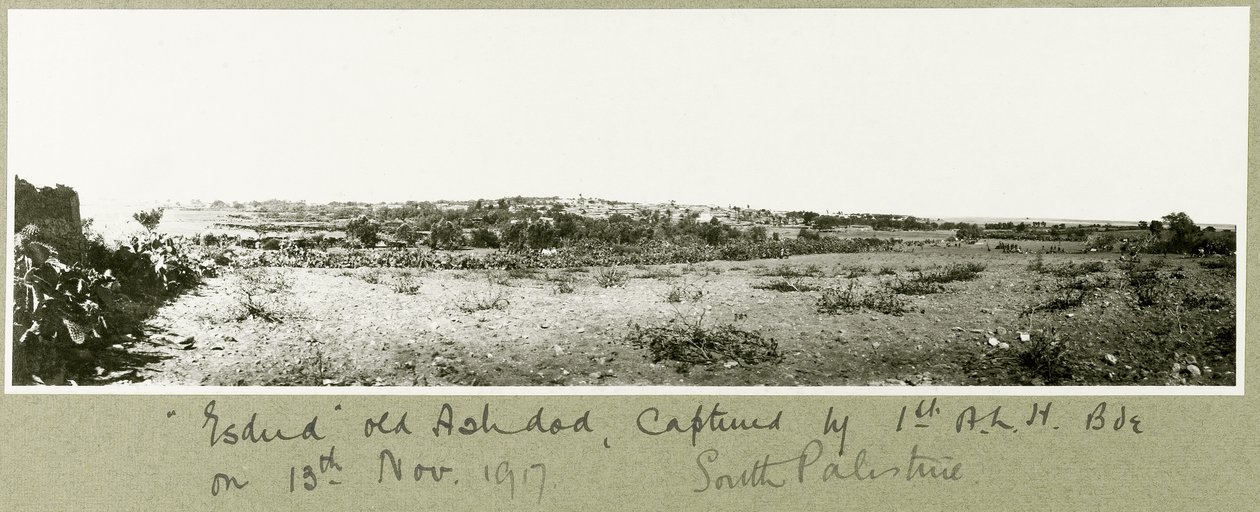 Esdud, stary Aszdod, schwytany przez 1. A.L.H. Brygada 13 listopada 1917 r. autorstwa Capt. Arthur Rhodes