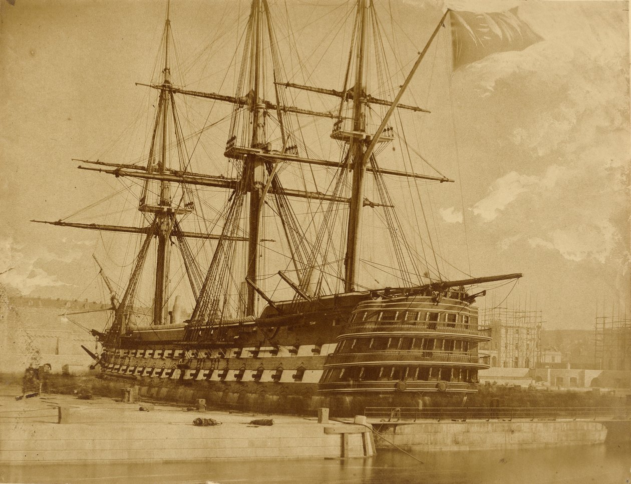 H.M.S. Duke of Wellington autorstwa Capt. Linnaeus Tripe