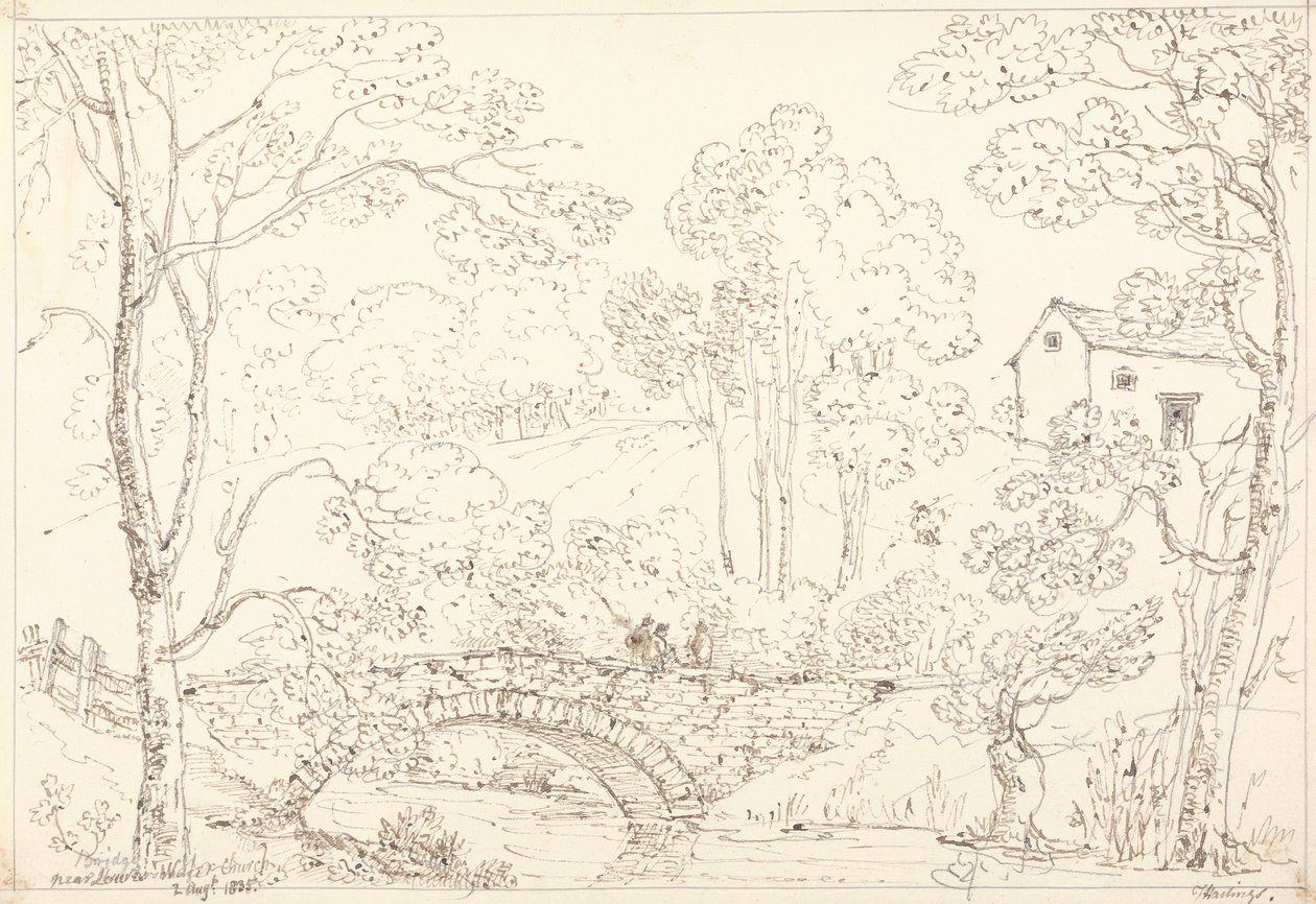 Most w pobliżu kościoła Loweswater, 2 sierpnia 1835 r autorstwa Capt. Thomas Hastings