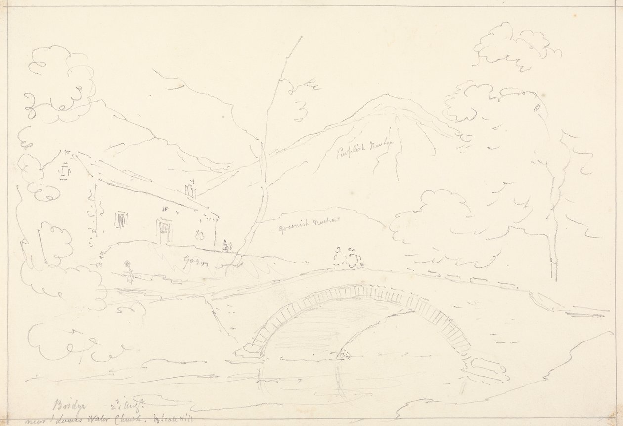 Most w pobliżu kościoła Loweswater w Scale Hill, 2 sierpnia autorstwa Capt. Thomas Hastings