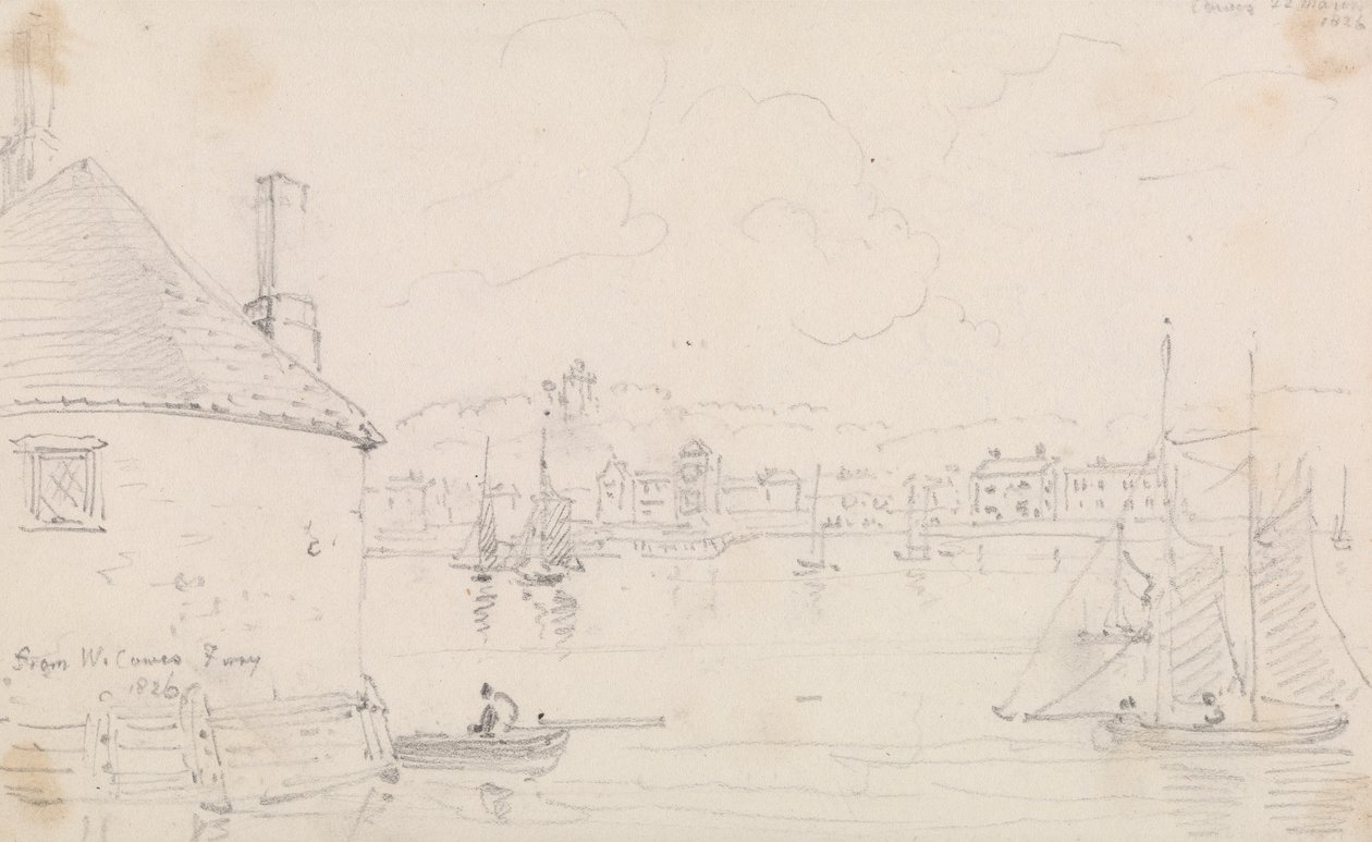 Cowes, z West Cowes Ferry, 22 marca 1826 autorstwa Capt. Thomas Hastings