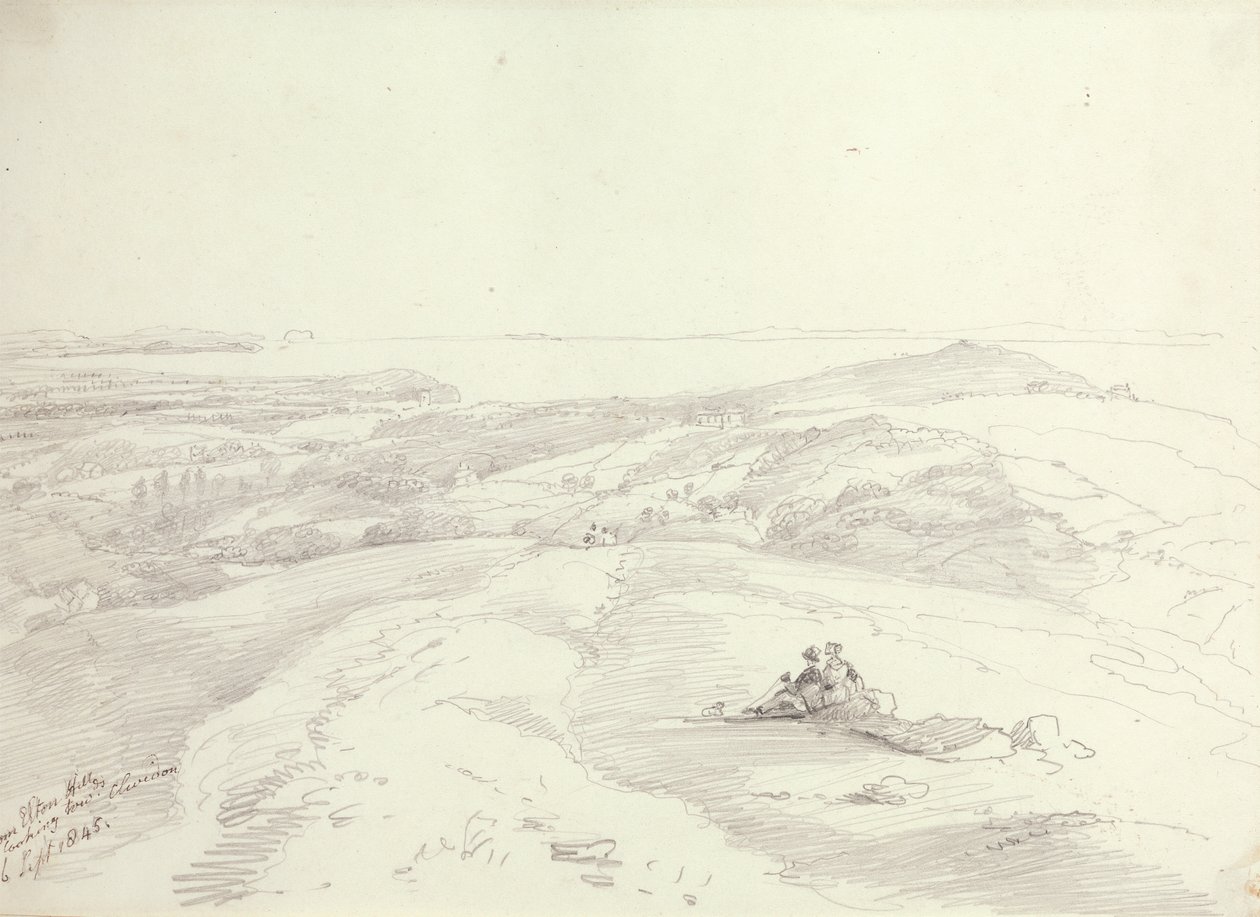 Z Elton Hills patrząc w kierunku Clevedon, 6 września 1845 r autorstwa Capt. Thomas Hastings