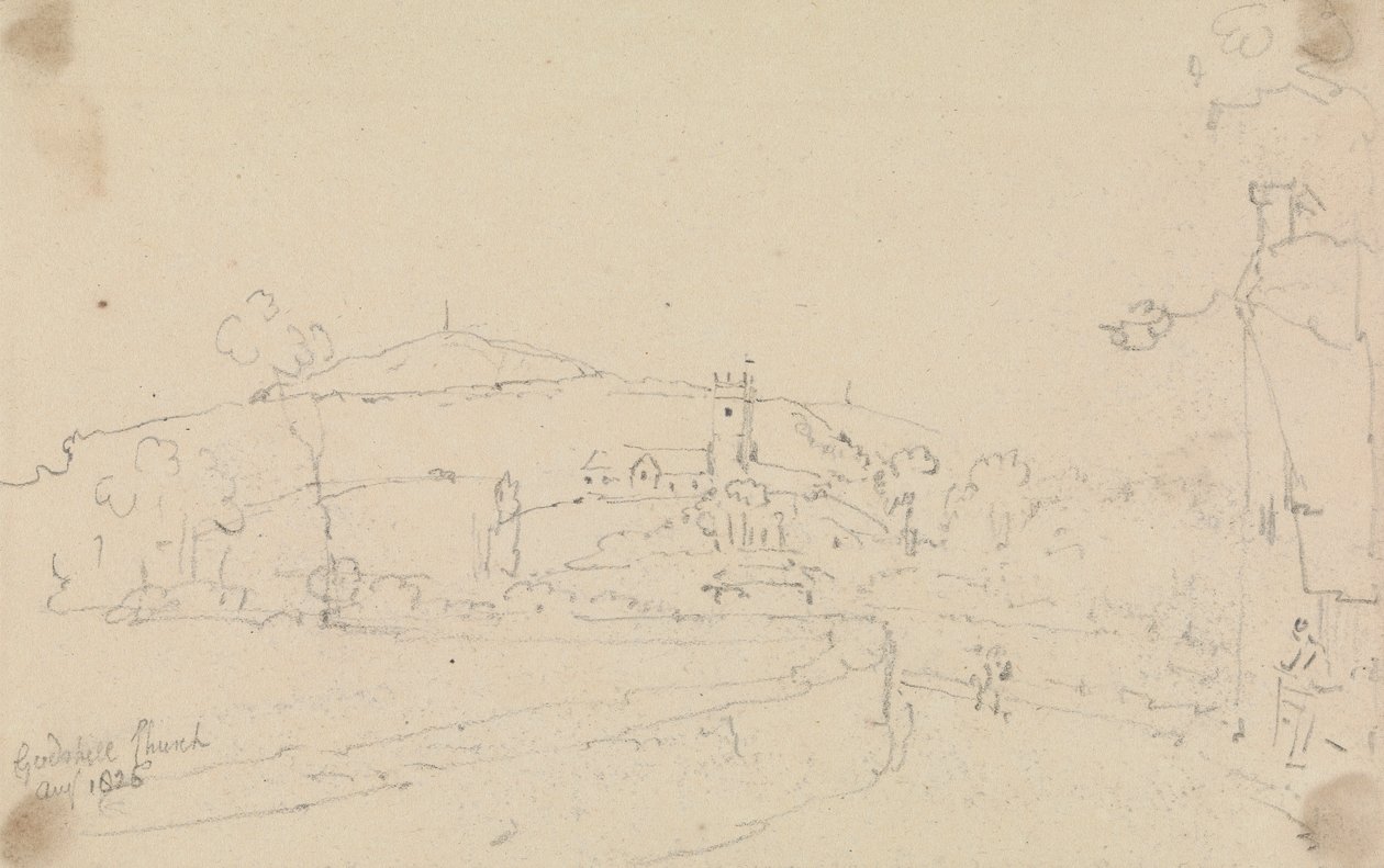 Kościół Godshill, sierpień 1826 autorstwa Capt. Thomas Hastings
