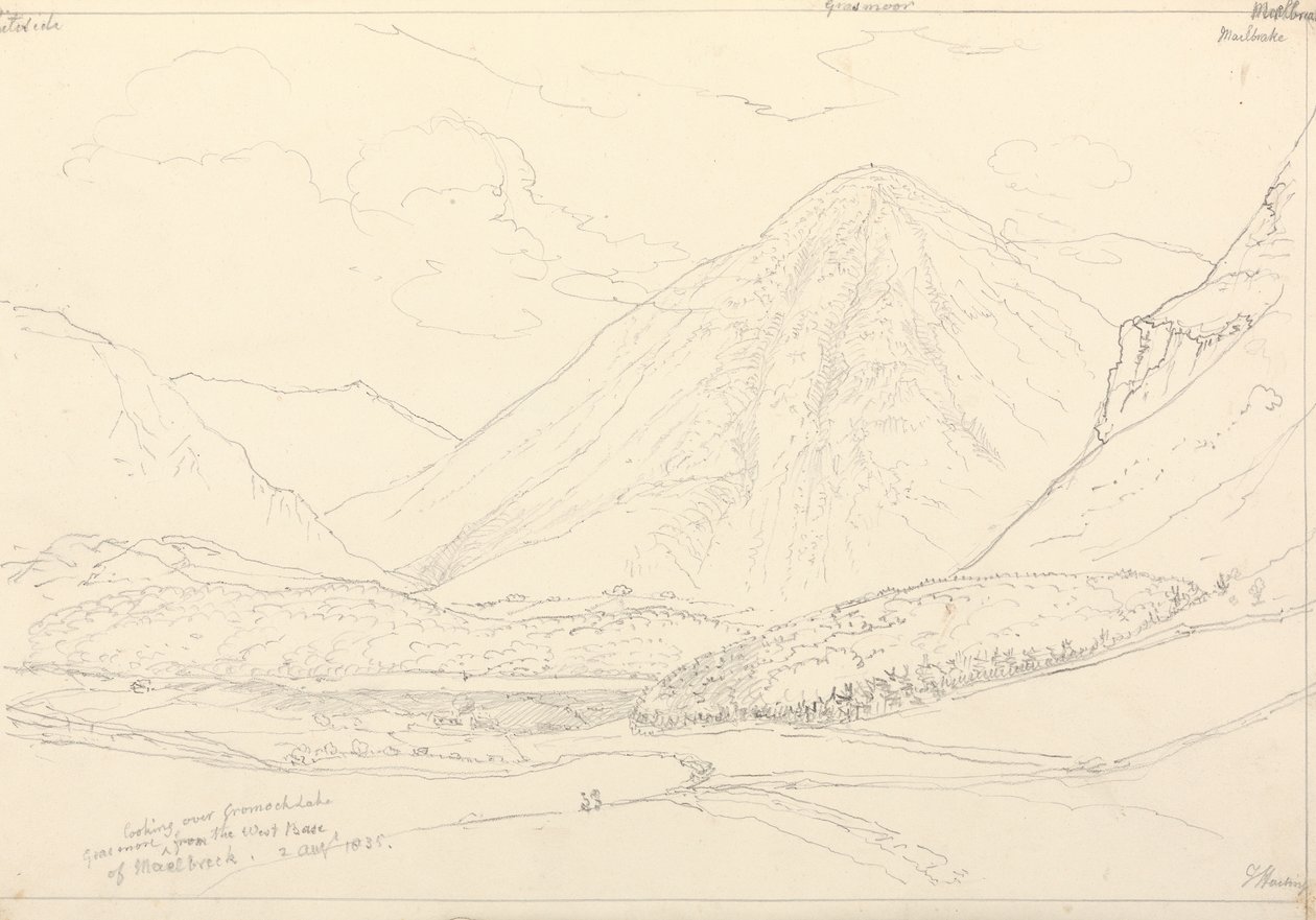Grasmoor z zachodniej bazy Mellbreak, 2 sierpnia 1835 r autorstwa Capt. Thomas Hastings