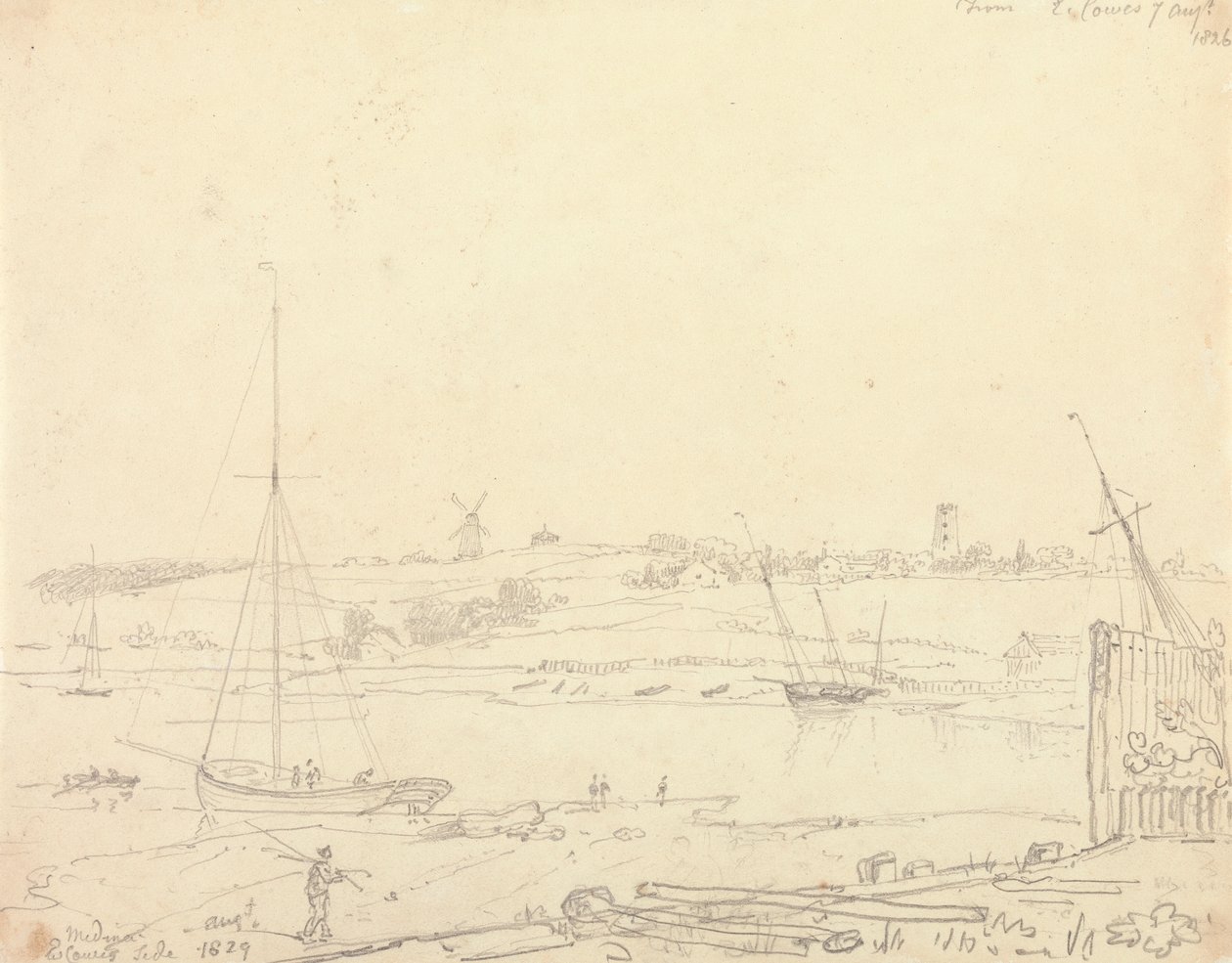 Medina, East Cowes Side, 7 sierpnia 1826 autorstwa Capt. Thomas Hastings