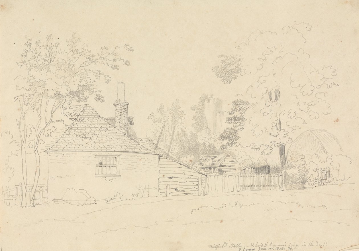 Millfield Stables, East Cowes, 15 de junho de 1828 polonês autorstwa Capt. Thomas Hastings