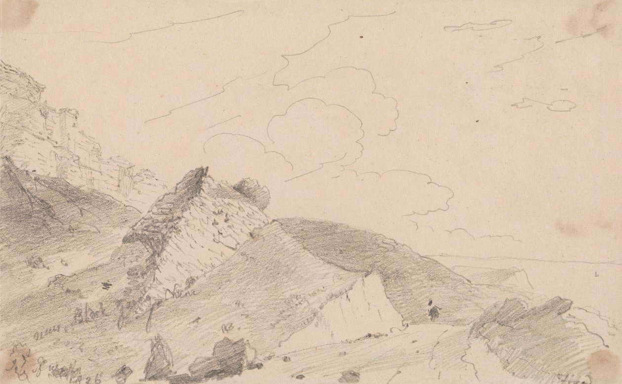 Perto de Blackgang Chine, Ilha de Wight Polish autorstwa Capt. Thomas Hastings