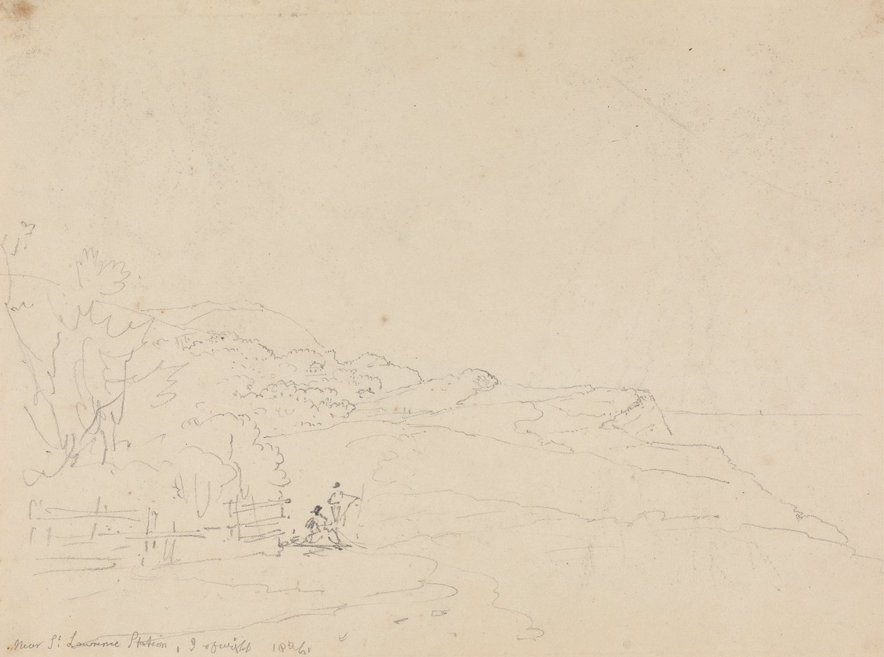 W pobliżu stacji Saint Lawrence, Isle of Wight autorstwa Capt. Thomas Hastings
