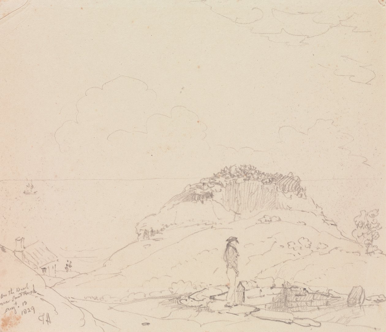 Na plaży w pobliżu Sandrock, 13 sierpnia 1829 r autorstwa Capt. Thomas Hastings