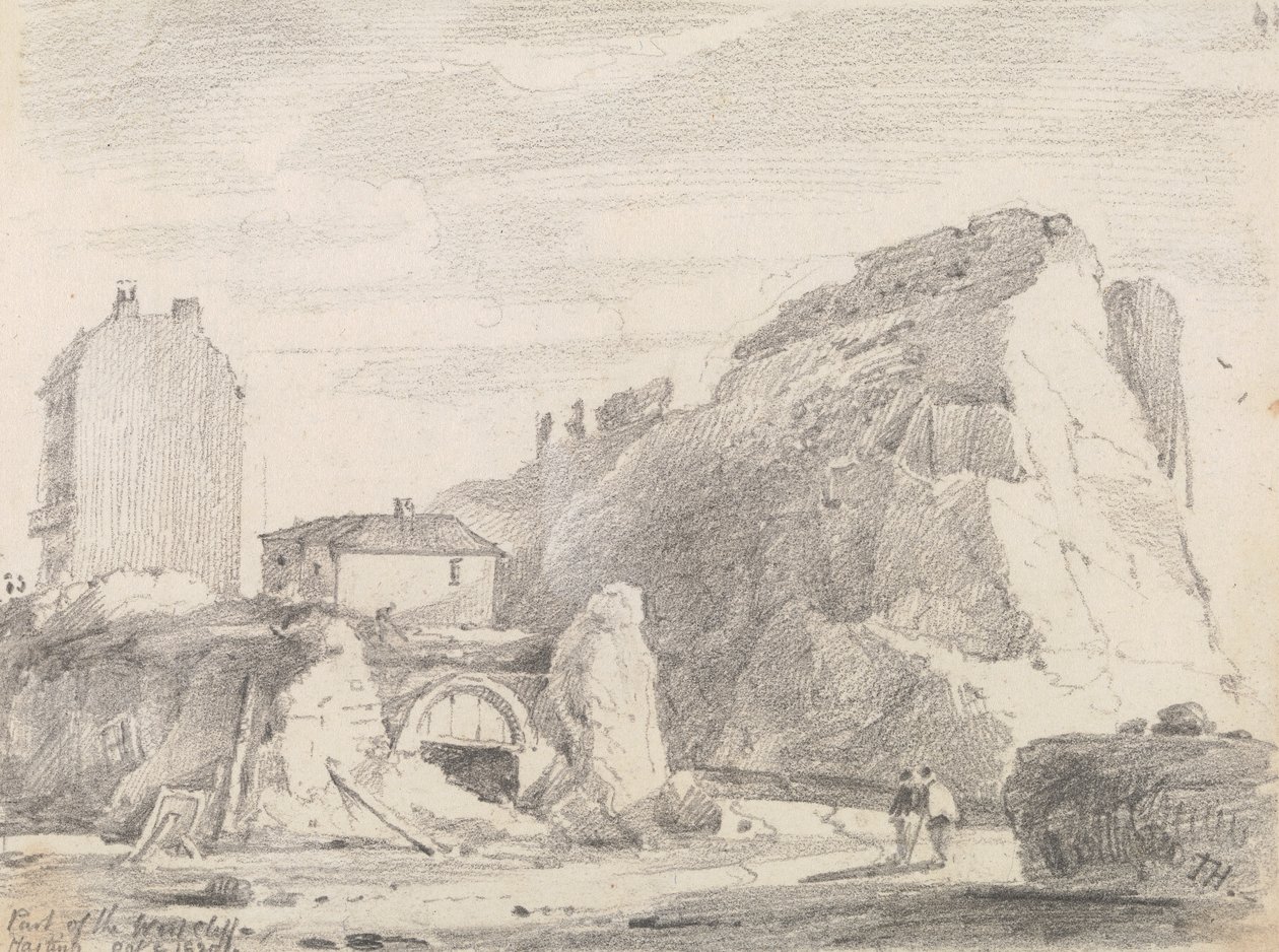 Część West Cliff, Hastings, 8 października 1820 autorstwa Capt. Thomas Hastings