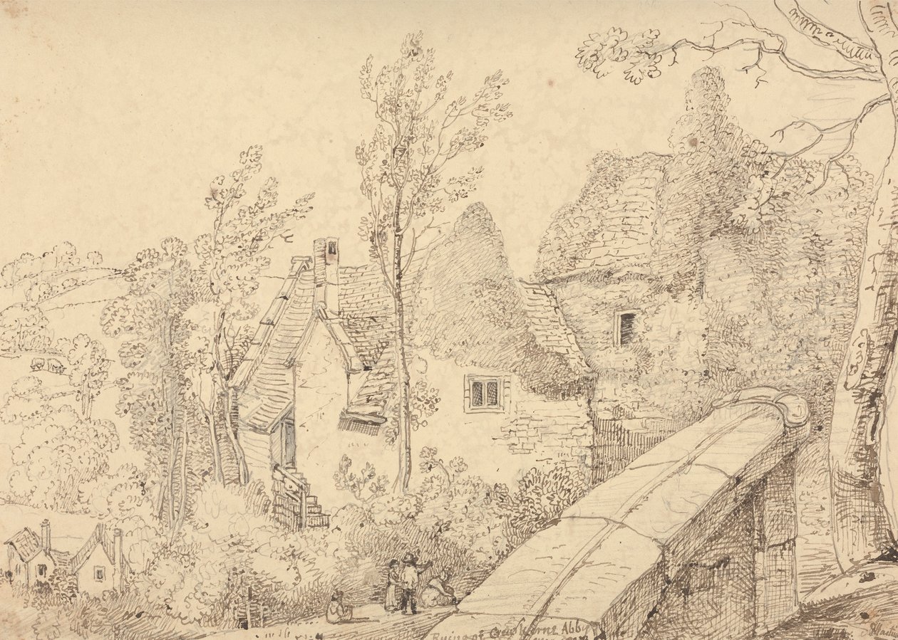 Ruiny opactwa Crewkerne, maj 1833 r autorstwa Capt. Thomas Hastings