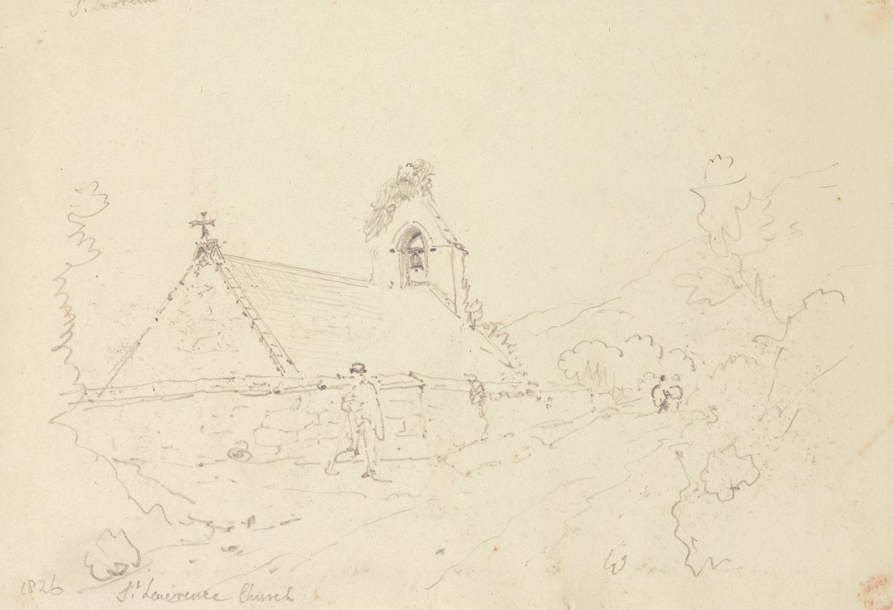 Kościół św. Wawrzyńca, wyspa Wight autorstwa Capt. Thomas Hastings