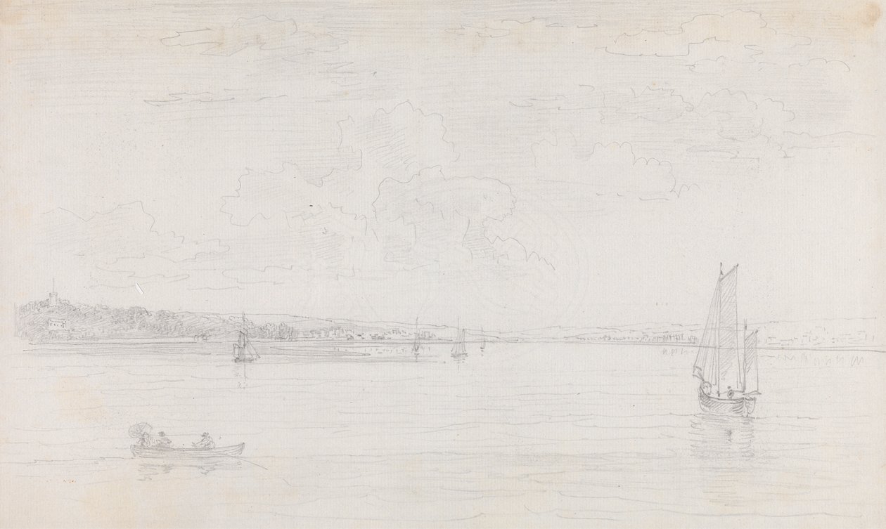 Szkic Cowes, Isle of Wight, z Solent autorstwa Capt. Thomas Hastings