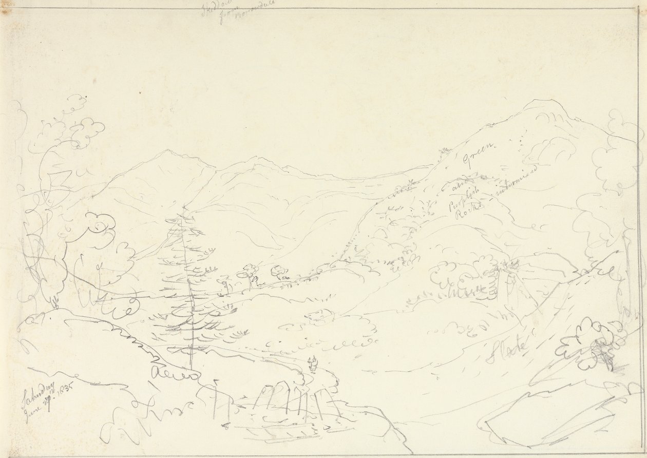 Skiddaw z Borrowdale, sobota 27 czerwca 1835 r autorstwa Capt. Thomas Hastings