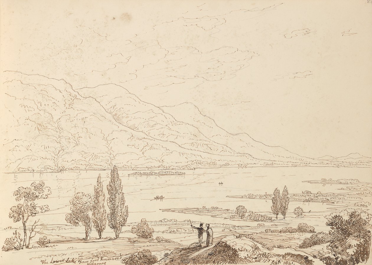 The Lower Lake od Lorda Kenmaresa, Killarney, wrzesień 1841 autorstwa Capt. Thomas Hastings