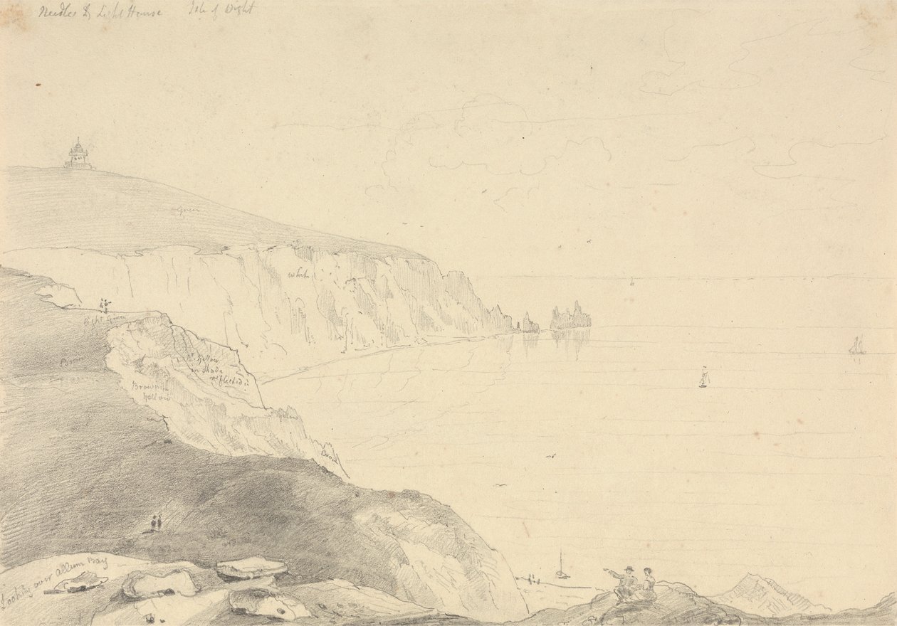 Igły i latarnia morska, wyspa Wight autorstwa Capt. Thomas Hastings