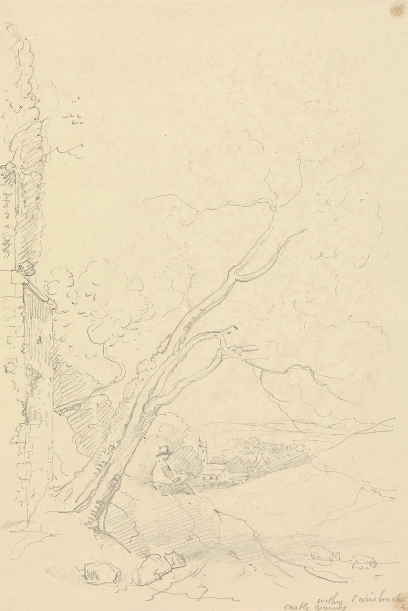 Na terenie zamku Carisbrooke na wyspie Wight autorstwa Capt. Thomas Hastings